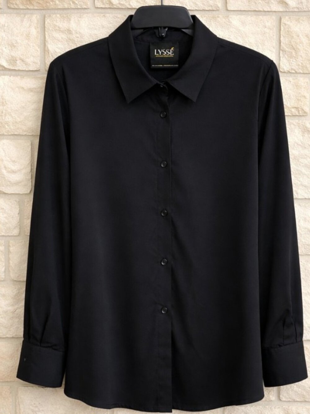 Lyssé Black Button-Down Blouse – Size Large